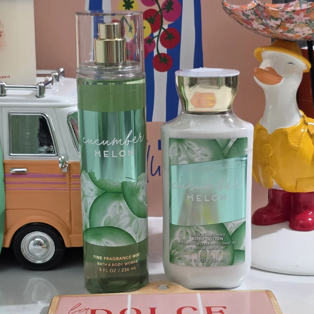 Bath & Body Works Cucumber Melon Body Mist & Body Lotion Set NEW